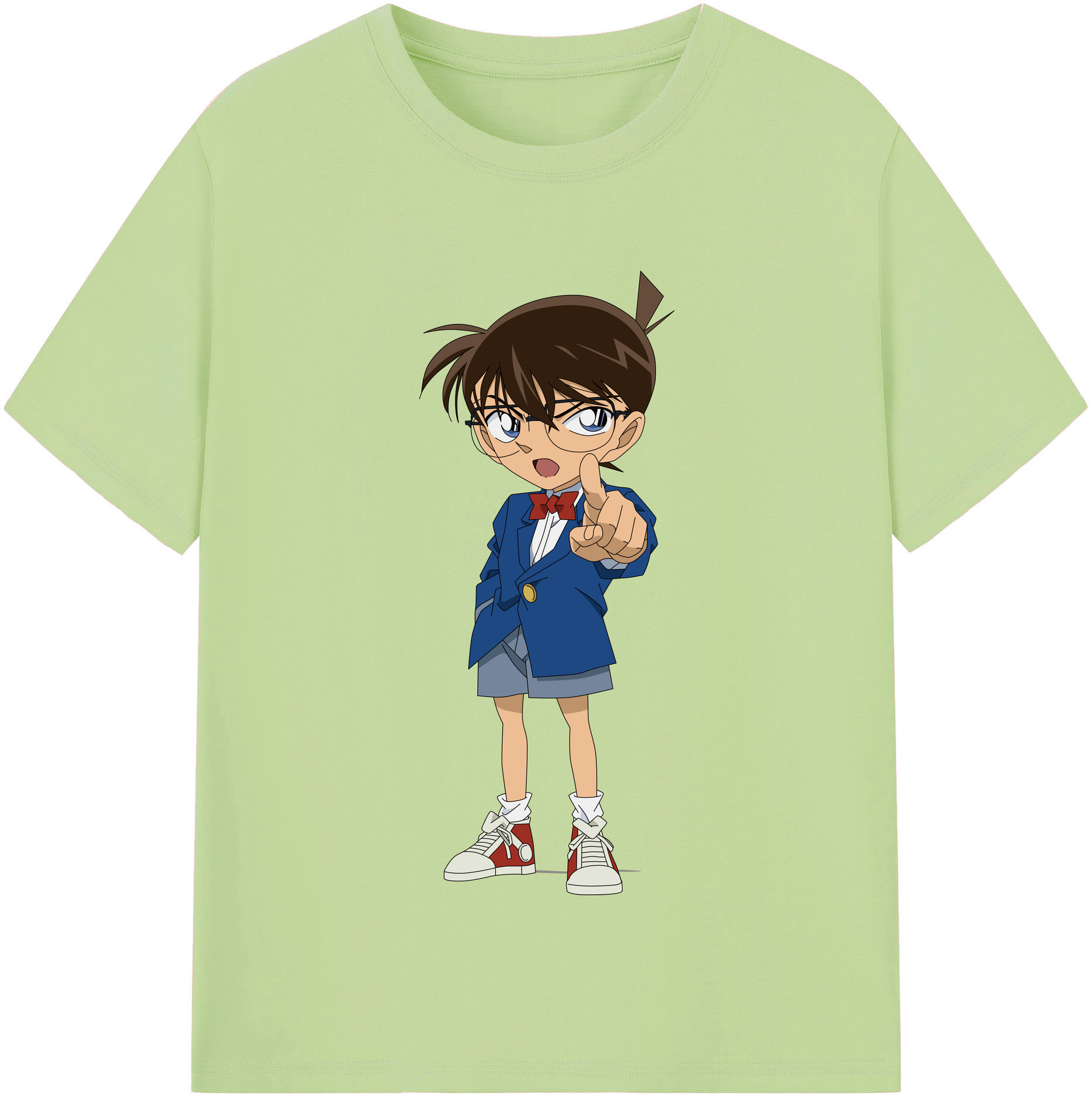 （画像用） 名探偵コナン 江戸川 コナン Detective Conan Conan Edogawa 綿100％半袖Tシャツ（フロントプリント）